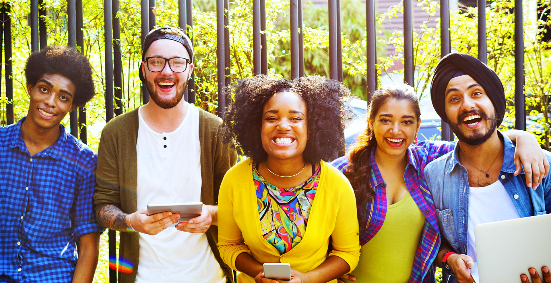 group of student are smiling